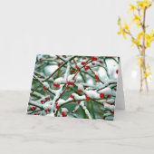 Carte Baies rouges en neige (Fleur jaune)