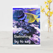 CARTE BAIGNADE AVEC UNE "BLAGUE D'ANNIVERSAIRE" JUSTE PO (Fleur jaune)