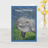 Carte Baignade dans les dauphins : Anniversaire Cool (Fleur jaune)