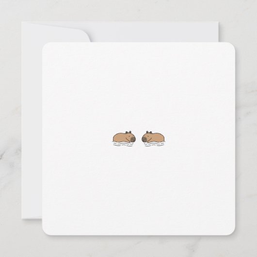 Carte Baignade mignonne Capybaras Capy Anniversaire (Dos)