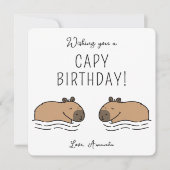 Carte Baignade mignonne Capybaras Capy Anniversaire (Devant)