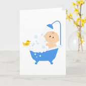 Carte Baignoire Bébé mignonne (Fleur jaune)