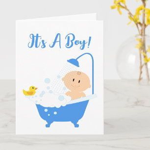 Carte Baignoire Bébé mignonne