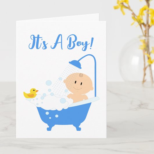 Carte Baignoire Bébé mignonne