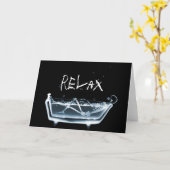 CARTE BAIGNOIRE SKELETON DE VISION X RAY - BLEU (Fleur jaune)