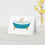 Carte Baignoire vintage (Fleur jaune)