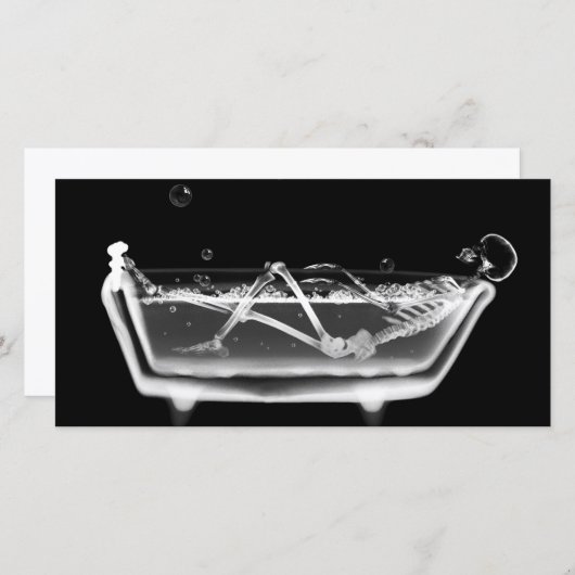 Carte Bain à remous X-Ray Squelette noir et blanc (Devant / Derrière)