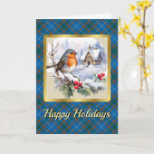 Carte Bain Crest & Tartan avec Robin Personnalisé (Fleur jaune)