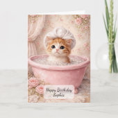 Carte Bain de Chat Mignon (Devant)