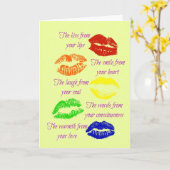 Carte Baiser de vos lèvres (Fleur jaune)