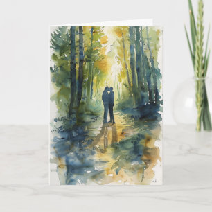 Carte Baiser en clairière forestière