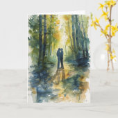Carte Baiser en clairière forestière (Fleur jaune)