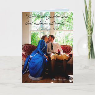 Carte Baiser en couple, citation victorienne