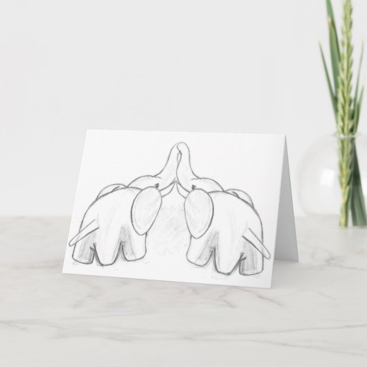 Carte Baiser les éléphants (Devant)