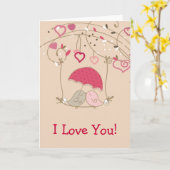 Carte Baiser les oiseaux (Fleur jaune)