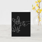 Carte Baiser poing Bouledogue Français Frenchie Main (Fleur jaune)