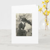 Carte Baiser romantique à fourrure (Fleur jaune)