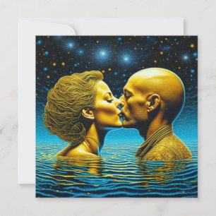 Carte Baiser romantique art mystique éthéré