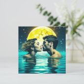 Carte Baiser romantique sous la lune (Debout devant)