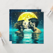 Carte Baiser romantique sous la lune (Devant/Arrière en situation)