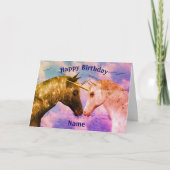 Carte Baiser Unicorns Imaginaire Personnalisé Anniversai (Devant)