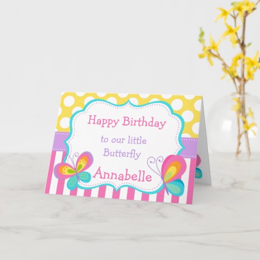 Carte Baisers à papillon (Fleur jaune)