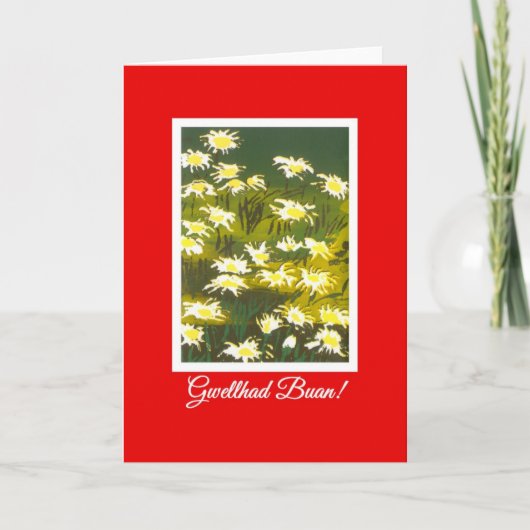 Carte Baisers blancs sur Red Get Well Card : Salutation (Devant)