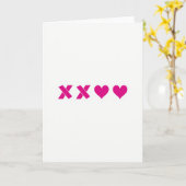 Carte Baisers Cœurs Magenta (Fleur jaune)