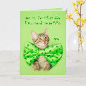 Carte Baisers de chaton de jour de St Patricks (Fleur jaune)