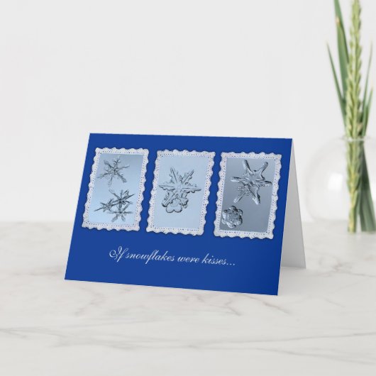 Carte Baisers de flocon de neige pour la Saint-Valentin (Devant)