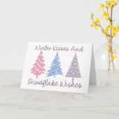 Carte Baisers d'hiver et Vœux de flocons de neige (Fleur jaune)