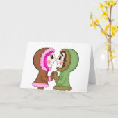 Carte baisers eskimo (Fleur jaune)