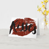 Carte Baisers Red Lips (Fleur jaune)