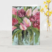 Carte Baisers Rétro - Intérieur vierge pour votre messag (Fleur jaune)