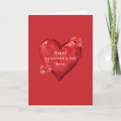 Carte Baisers Rouge du Cœur pour la Saint-Valentin (Devant)