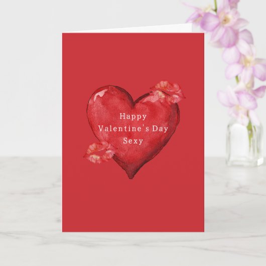 Carte Baisers Rouge du Cœur pour la Saint-Valentin (Orchidée)
