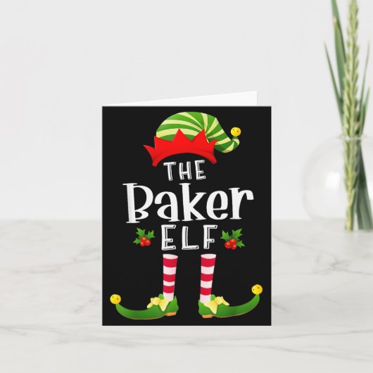 Carte Baker Christmas Elf Matching Pajama X-mas Party  (Devant)