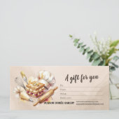 Carte Bakery Store Pastry Chef Baker Gift Certificate (Debout devant)