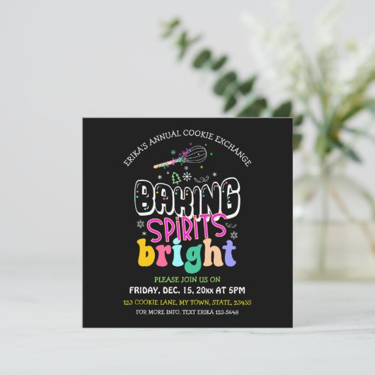 Carte Baking Spirits Bright Cookie Exchange Flat Card (Debout devant)
