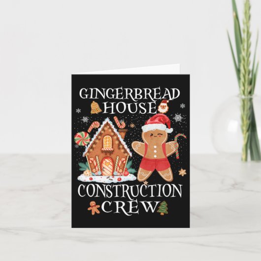 Carte Baking Xmas Gingpain Maison Construction Crew De (Devant)