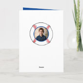 Carte Bal de baseball bleu Anniversaire de enfant Photo (Dos)