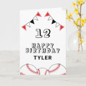 Carte Bal de baseball et drapeaux Anniversaire de enfant (Fleur jaune)