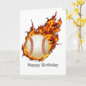 Carte Bal de baseball personnalisé en feu (Fleur jaune)