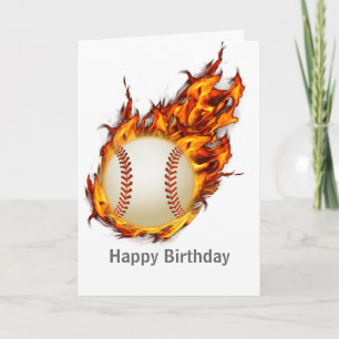 Carte Bal de baseball personnalisé en feu