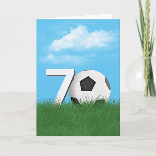 Carte Bal De Football 70e Anniversaire En Grass Vert (Devant)