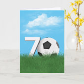 Carte Bal De Football 70e Anniversaire En Grass Vert (Fleur jaune)