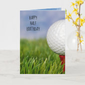 Carte Bal de golf à demi-anniversaire (Fleur jaune)