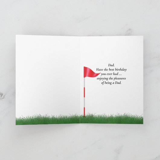 Carte Bal de golf d'anniversaire de papa à Tee (Intérieur)