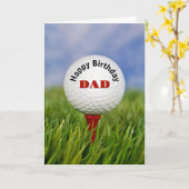 Carte Bal de golf d'anniversaire de papa à Tee (Fleur jaune)