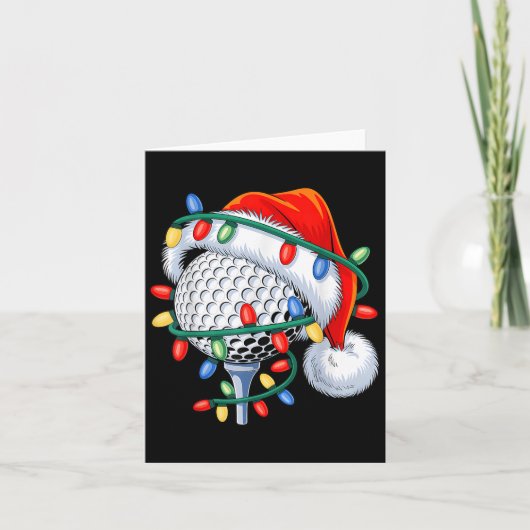 Carte Bal de golf Santa Hat Xmas Funny Christmas Boys Ho (Devant)